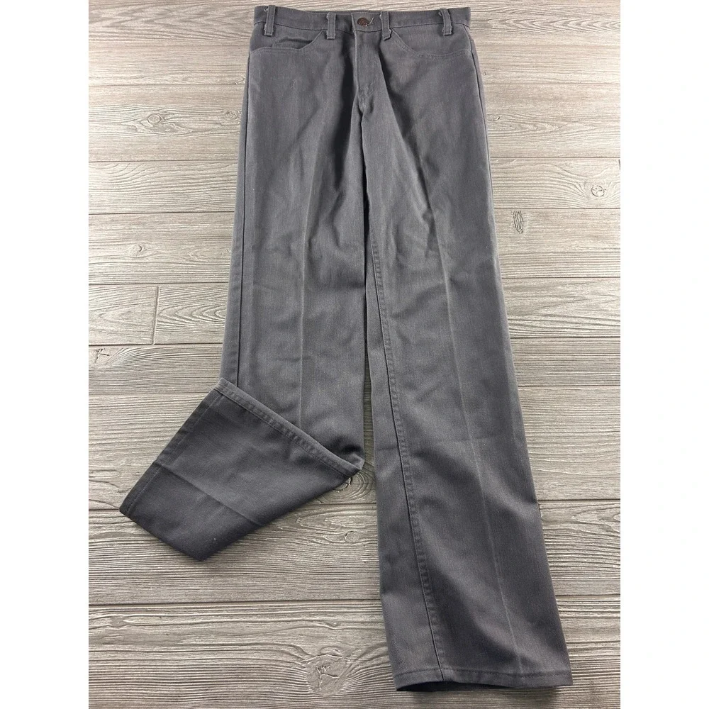 Vintage Levis Sta-Prest Gray Pants Mens 29x31.5 Straight Leg White Tab Charcoal